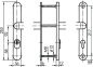 Preview: IKON Stahl Schutzbeschlag für Rohrrahmentüren mit Zylinderabdeckung - Drücker/Drücker Nr. S643