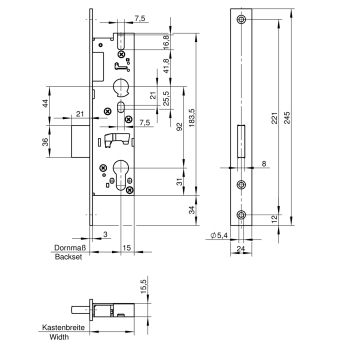 Wilka Einsteck-Riegelschloss 138 R