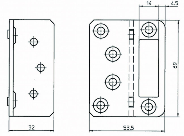 IKON Schließkastenblech mit Winkel (Niederlande Ausführung) 1938