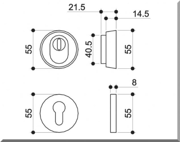 Edelstahl-Schutzrosette mit Kernziehschutz