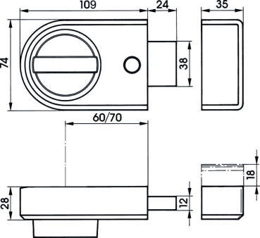 IKON Kastenriegelschloss ohne Zylinder 9131
