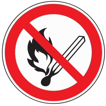 Feuer, offenes Licht u. Rauchen verboten