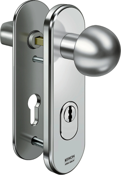 IKON Stahl Kurzschild-Schutzbeschlag mit Zylinderabdeckung - Rundknauf/Drücker Nr. S426