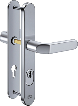 IKON Stahl Schutzbeschlag für Rohrrahmentüren mit Zylinderabdeckung - Drücker/Drücker Nr. S633