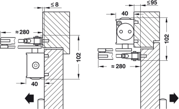 DORMA Türschließer TS 73V mit Gestänge