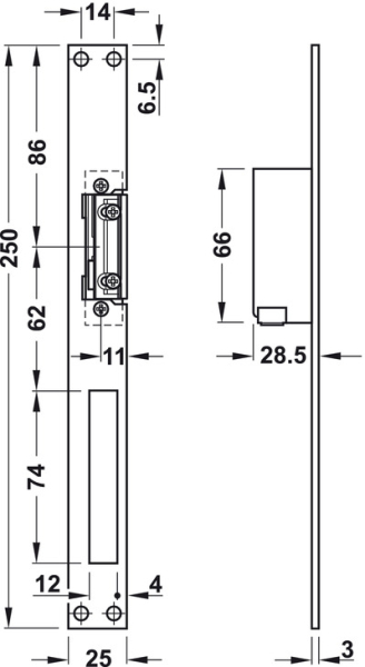 EffEff Elektro-Türöffner Nr. 118E mit Flachschließblech