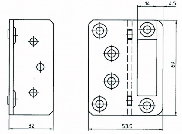 IKON Schließkastenblech mit Winkel (Niederlande Ausführung) 1938