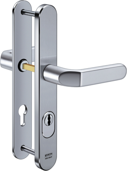 IKON Stahl Schutzbeschlag für Rohrrahmentüren mit Zylinderabdeckung - Drücker/Drücker Nr. S633