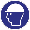 Kopfschutz benutzen - nach ASR A1.3 und DIN EN ISO 7010 - Kunststoff oder Folie