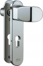 IKON Stahl Kurzschild-Schutzbeschlag für Rohrrahmentüren Winkelknauf/Drücker Nr. S6B8,AUS=P