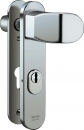 IKON Stahl Kurzschild-Schutzbeschlag für Rohrrahmentüren mit Zylinderabdeckung Winkelknauf/Drücker Nr. S6B8,AUS=ZA0